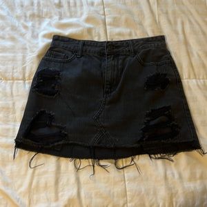 Black jean skirt